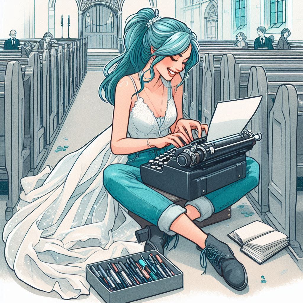 Chica escribiendo en una iglesia_Busca tus rincones para escribir